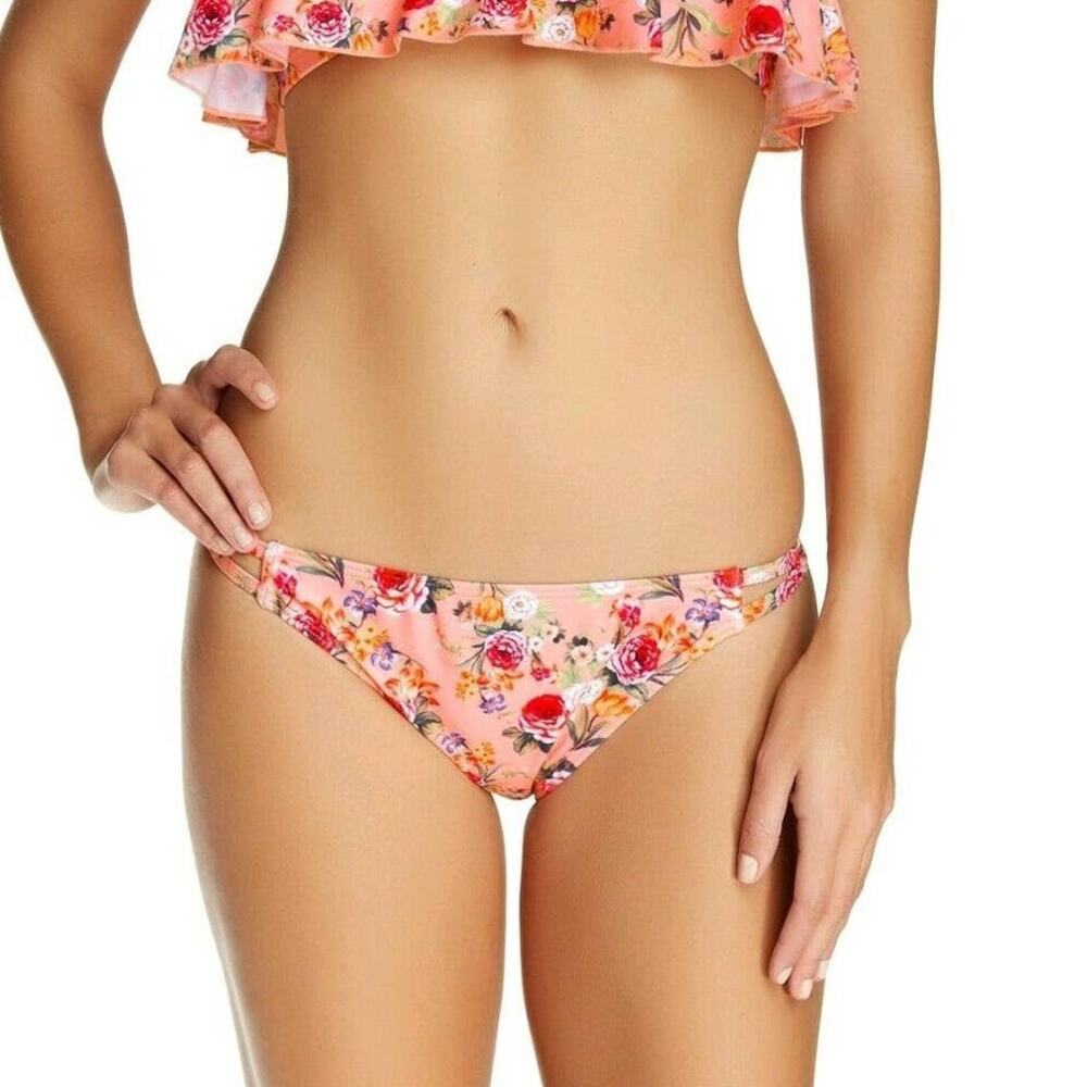 MINKPINK Peachy Bloom floral print hipster swim cutout bikini bottom Size XS NEW - Picture 6 of 6